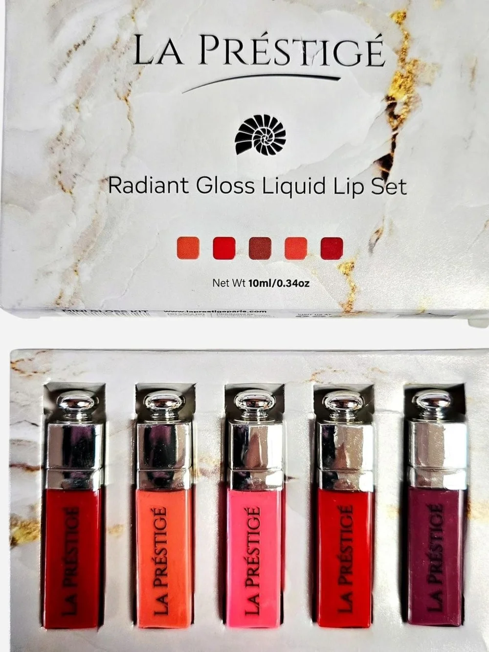 La Prestige Radiant Gloss 5-Color Liquid Lip Set